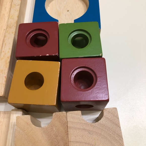 Toys Vintage Wooden Marble Run Maze With 23 Pieces Poshmark